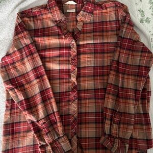 Weatherproof Vintage Red and Tan Plaid Shirt